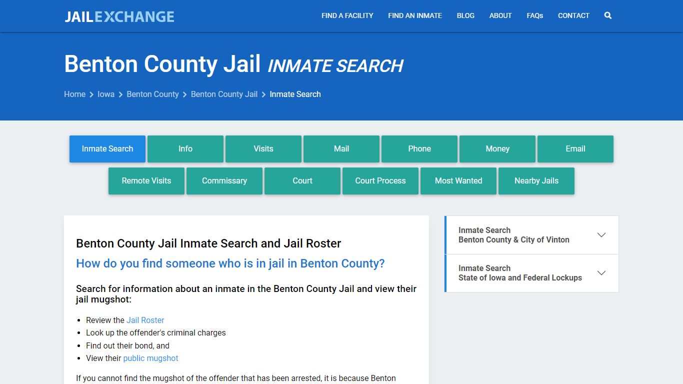 Inmate Search: Roster & Mugshots - Benton County Jail, IA